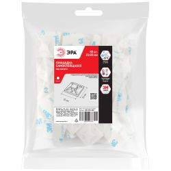 Площадка самоклеящаяся ЭРА NO-225-302 25х25 мм белая под хомуты шириной до 7.6 мм 50 шт