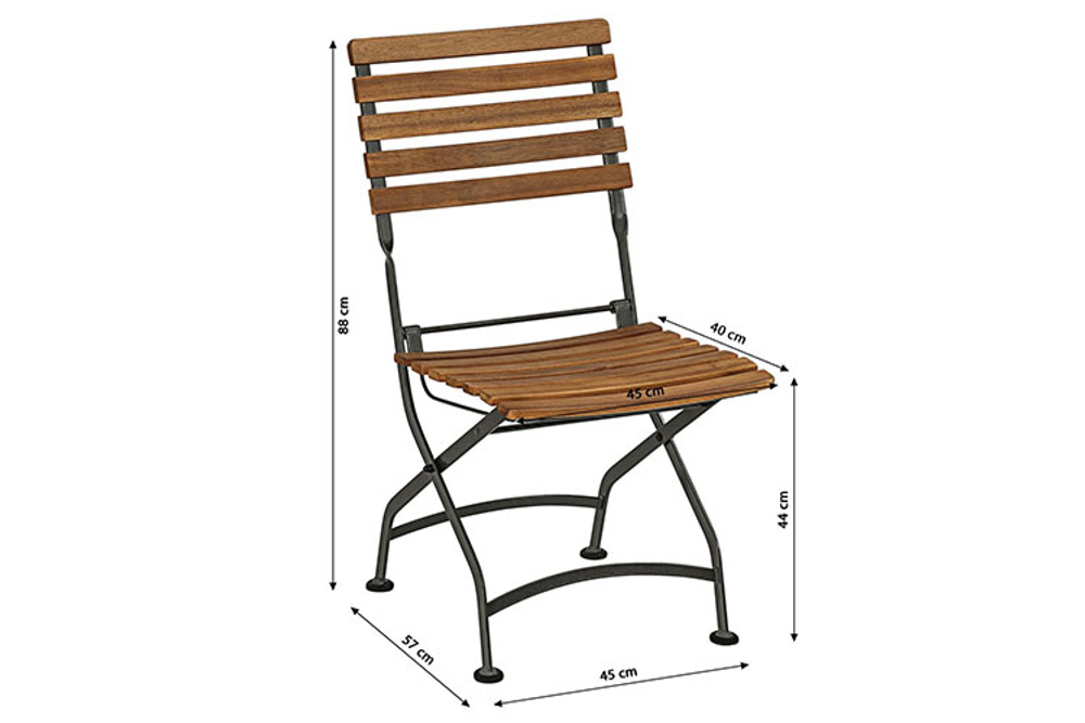 Стул из акации Joygarden ЛАТА складной, Blackmetal (черный), коричневый