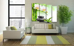 Модульная картина "Бамбук и сакура"