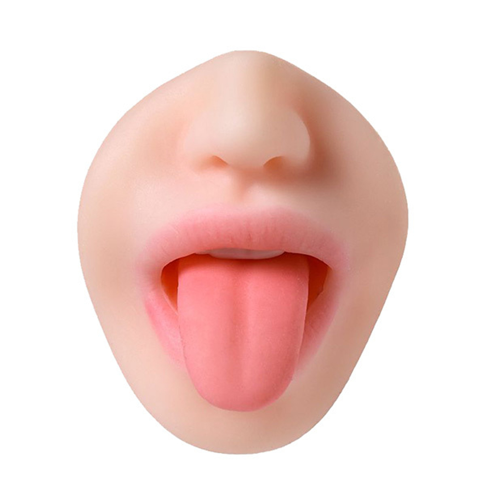 Телесный двусторонний мастурбатор 19см ротик и вагина ToyFa Juicy Pussy Fruity Tongue 893019