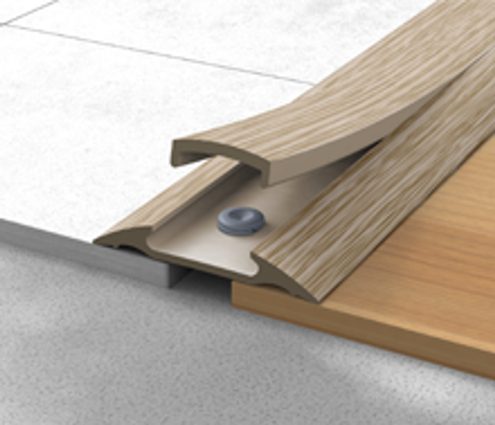 Порог с монтажным каналом Идеал 42 мм 547 Лофт светло-серый