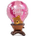 Шар Фольгированный Мишка на возд шаре розовом (Розовый)