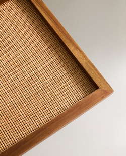 ZARA HOME ДЕРЕВЯННЫЙ ПОДНОС ИЗ РОТАНГА, КОРИЧНЕВЫЙ