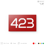 Номер на дверь 423, табличка на дверь для офиса, квартиры, кабинета, аудитории, склада, красная 120х70 мм, Айдентика Технолоджи