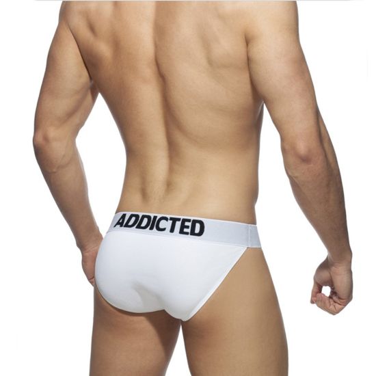 Мужские трусы танга белые Addicted AD3012-1