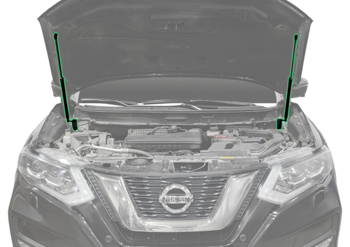 Газовые упоры капота Pneumatic для Nissan X-Trail T32 2015-2018 2018-н.в., 2 шт., KU-NI-XT32-00