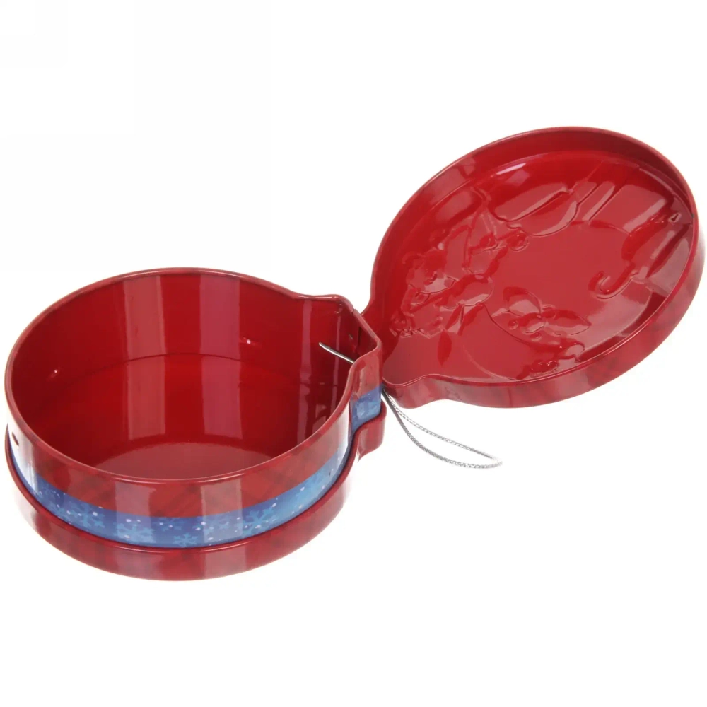 Банка жестяная 200мл 11,2*12,2*4см «Дедушка Мороз» двухсторонняя