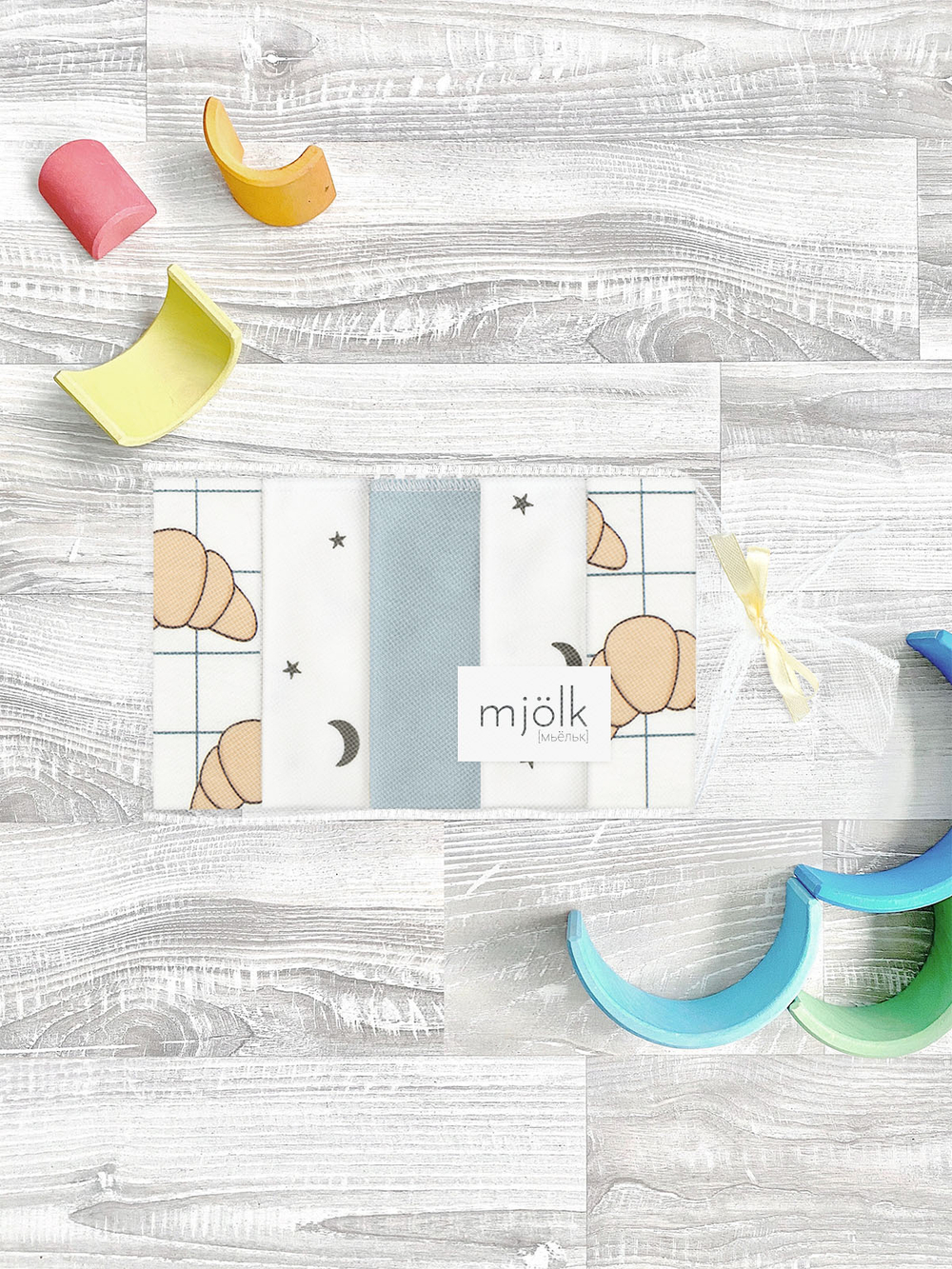 Набор платочков-слюнявчиков Mjölk Круассаны