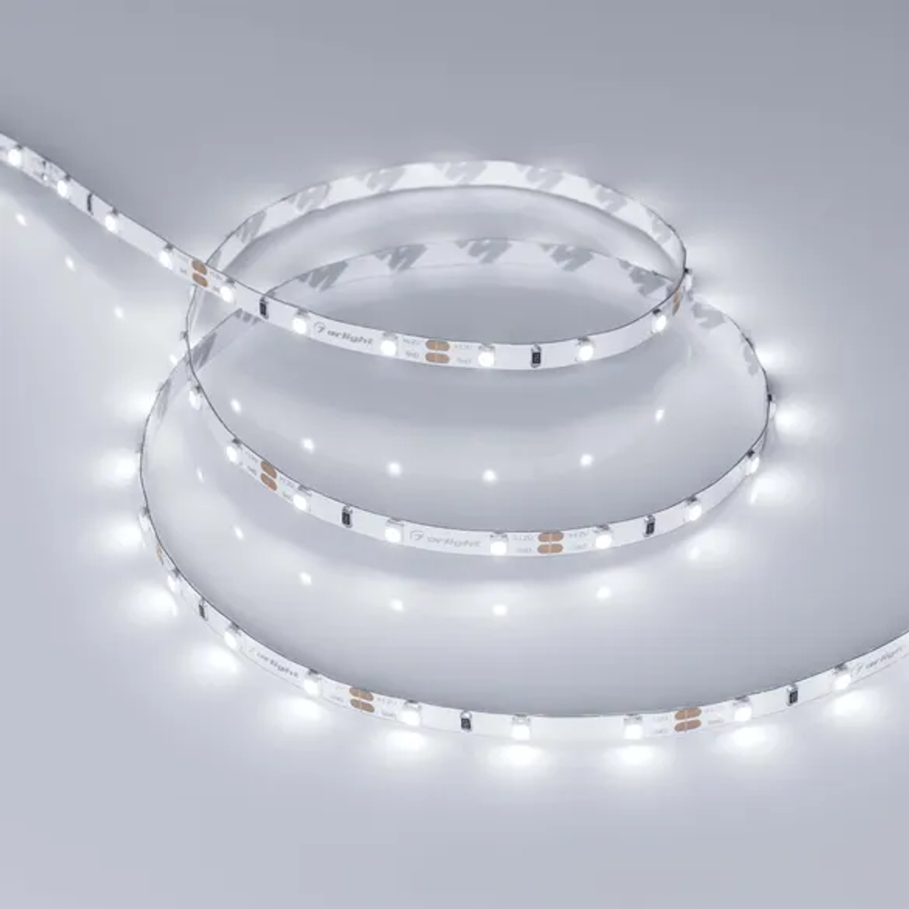 Светодиодная лента RT-A60-5mm 12V White6000 (4.8 W/m, IP20, 2835, 5m) (Arlight, 4.8 Вт/м, IP20) 028612(2)