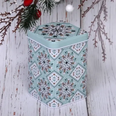 Банка жестяная «Снежинка» 450мл 7*7*10,5см