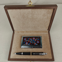 Набор "Цветы России" визитница персональная, ручка