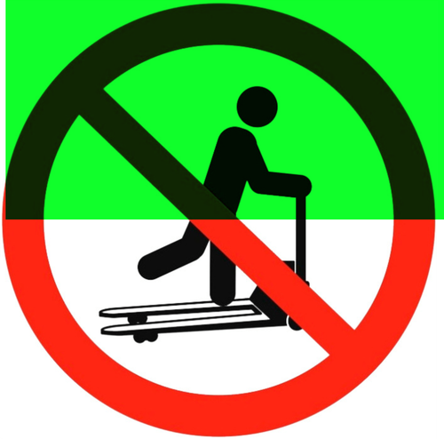 Р41 "Запрещается кататься (стоять) на тележке"