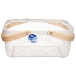 Корзина для хранения металлическая с деревянными ручками «ФАРГО», цвет белый, 19*24,5*40см (лейбл Селфи)