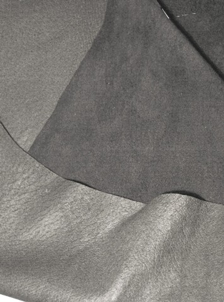 Кожа натуральная, лицевой велюр / свиной спилок, 0,7 мм, серый