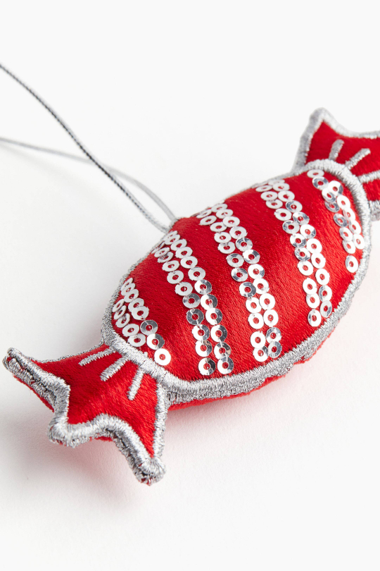 H&M ЕЛОЧНОЕ УКРАШЕНИЕ С ВЫШИВКОЙ, КРАСНЫЙ