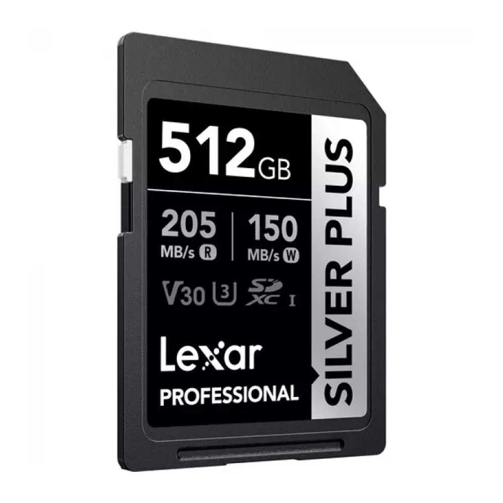 Карта памяти  Lexar Professional SILVER PLUS SDXC 512GB UHS-I U3 V30 C10, R/W 205/150 МБ/с