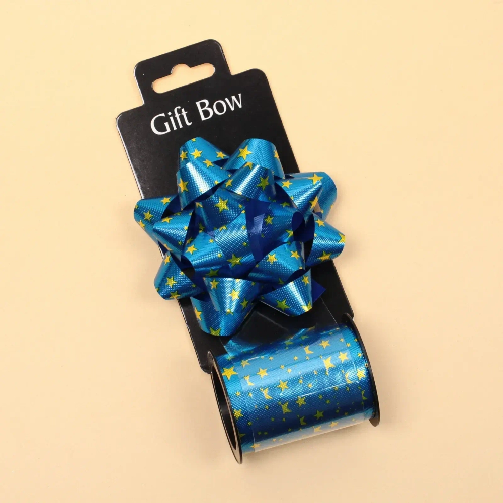 Набор для декорирования «Волшебный сюрприз» бант d=10 см, лента 1,6 см (10м), Синий