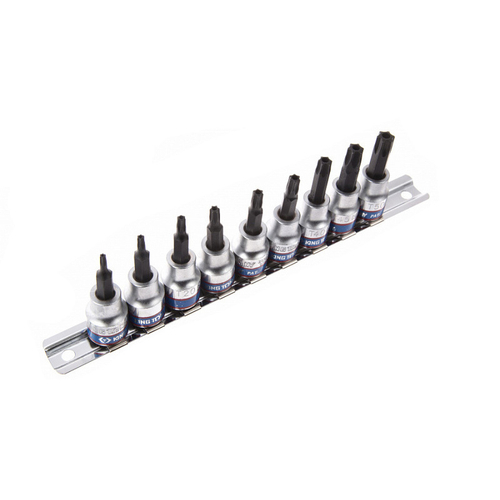 KING TONY (3119PR8) Набор торцевых насадок 3/8", TORX с отверстием, Т10-Т50, 9 предметов
