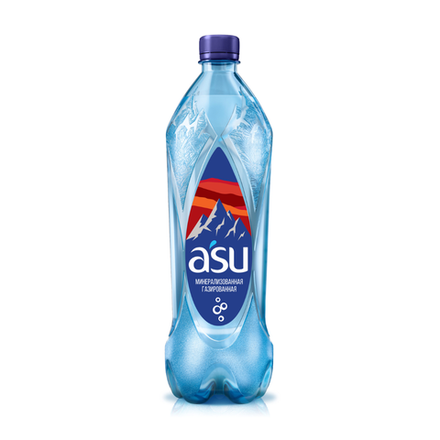Минеральная вода Asu газированная 1 л п\б