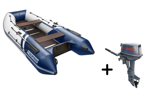 YACHTMAN-340 СК белый-синий + KAMISU T 9.8 BMS (комплект лодка + мотор)