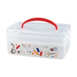 КОРОБКА УНИВЕРСАЛЬНАЯ С РУЧКОЙ И ДЕКОРОМ MULTI BOX 2 СЕКЦИИ, 245Х160Х105 ММ (Бесцветный) (