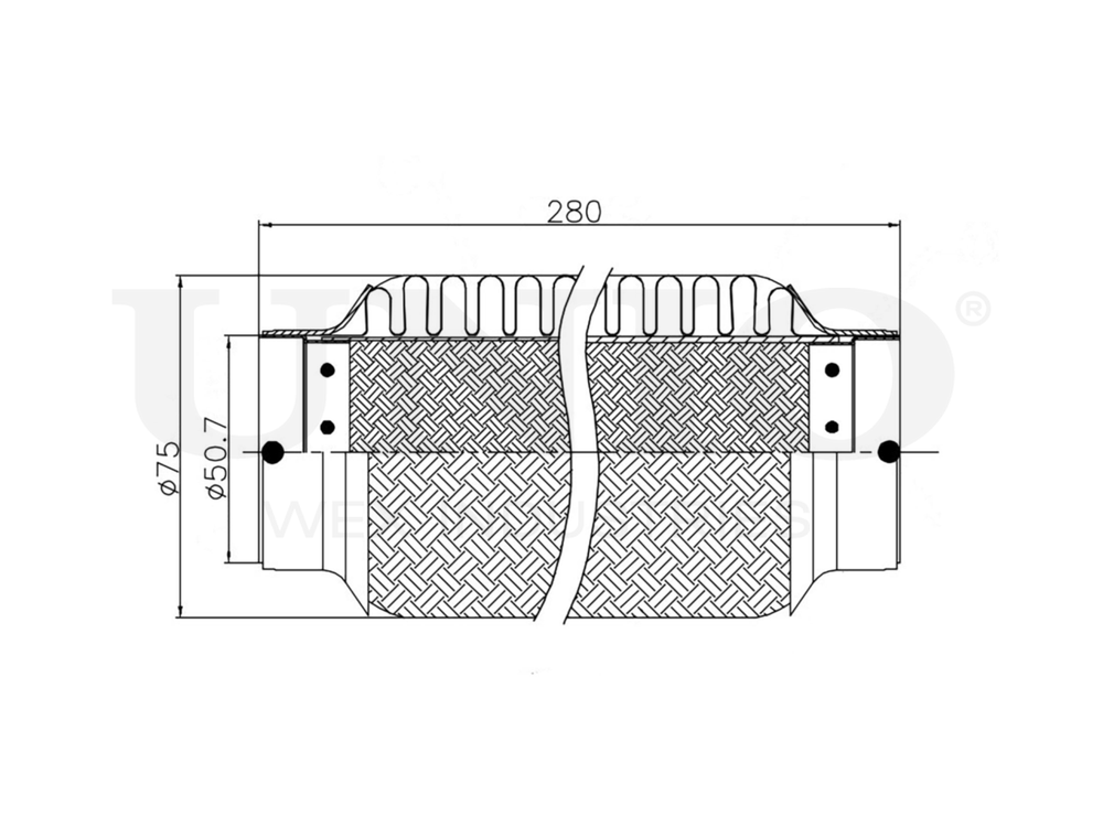 Гофра глушителя 50x280 мм InnerBraid UNIO EXP-50280