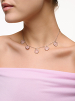 Чокер "Amour" с розовым кварцем Silver