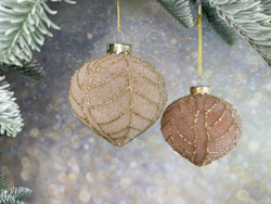 Набор шаров-луковка 8см 12шт ChristmasDeLuxe бежевый/розовый