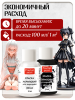 Комбо красок для аэрографа (белая+чёрная) 2х30 мл