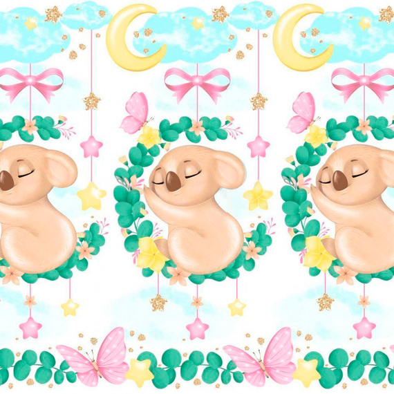 Перкаль &quot;Детство-Коала Чупся&quot; | ш.150 см | 105 г/м² | хлопок-100%