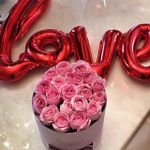 Шар (41''/104 см) Фигура, Надпись "Love", Красный, 1 шт.