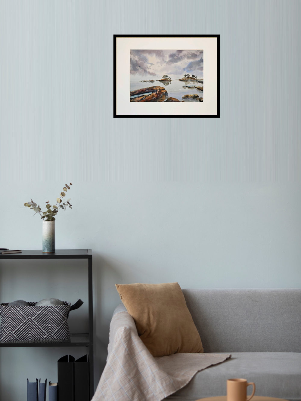 Картина авторская акварельная в паспарту 30х40 см на стену для интерьера "Ладога суровая! Ладога любимая!