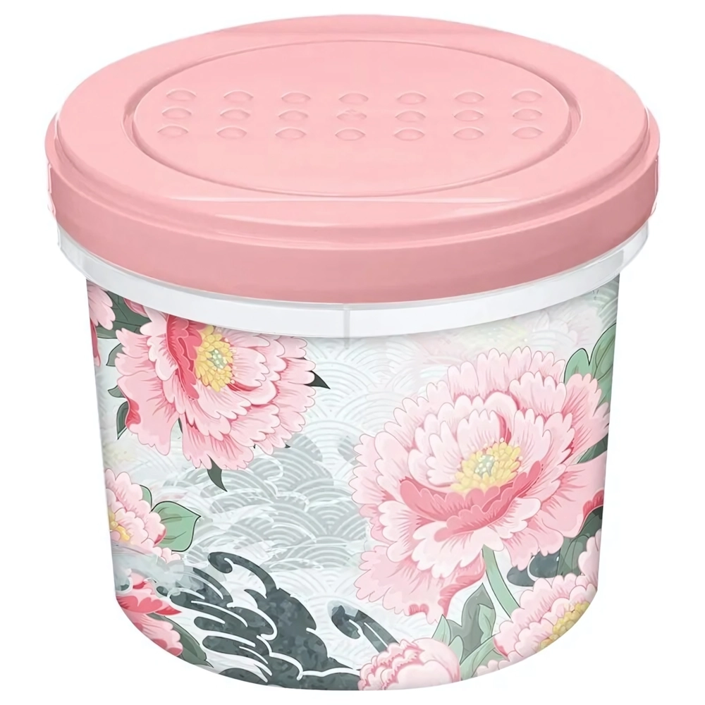 Банка с завинчивающейся крышкой 0,7л с декором "Сад пионов" (розовый)