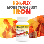 NaturesPlus, Hema-Plex®, железо с незаменимыми питательными веществами для здоровых эритроцитов, 60 таблеток медленного высвобождения