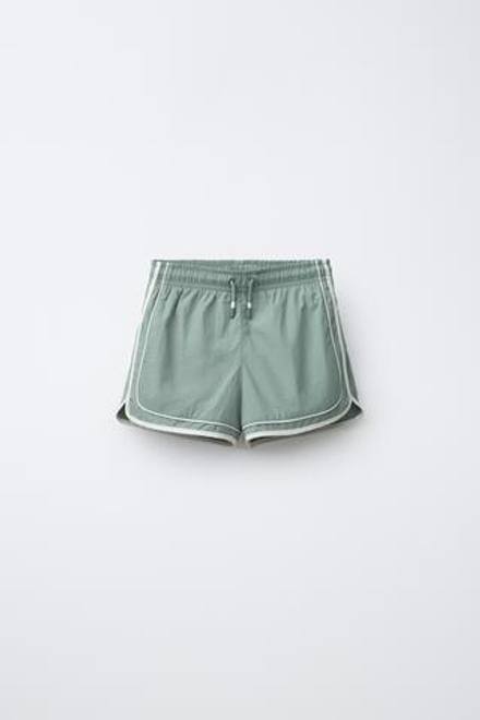 ZARA ПЛАВКИ С КОНТРАСТНЫМИ ПОЛОСКАМИ, ЗЕЛЕНЫЙ