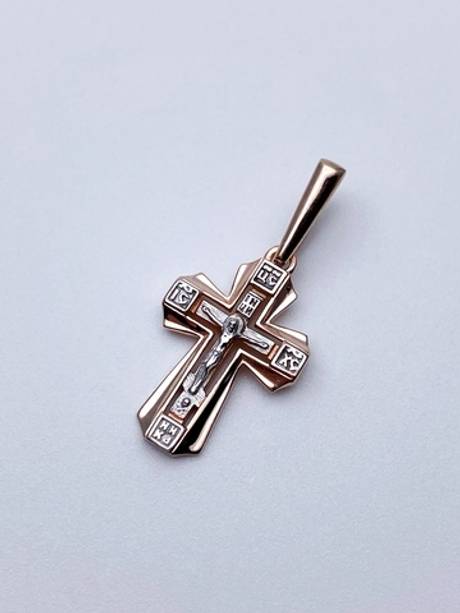 Крест из серебра/Позолота,Родий/С подвижным ухом