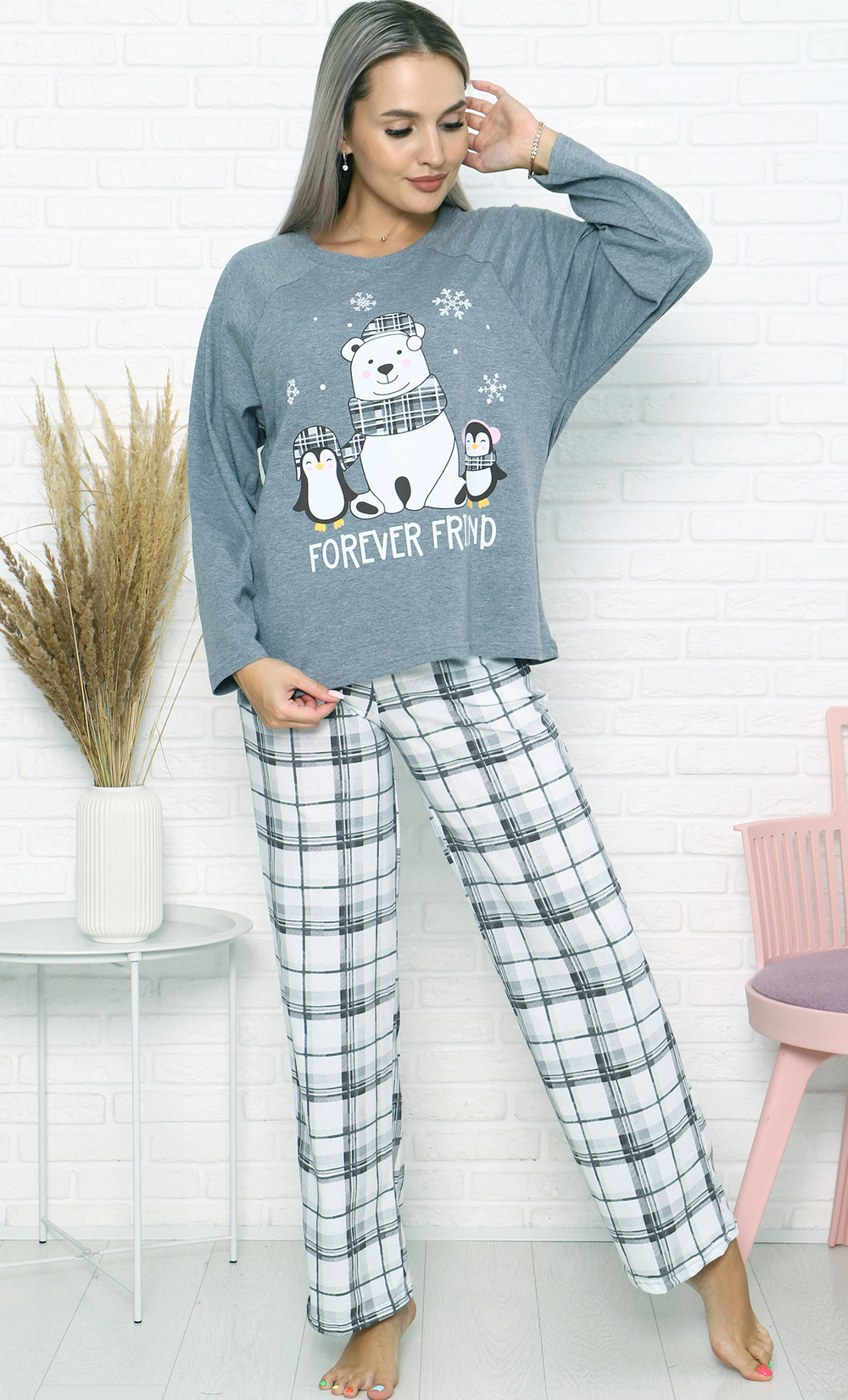 Пижама женская штаны+футболка дл/р ТК-3843