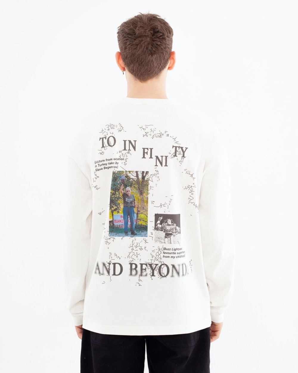 Лонгслив Artem x Kuzma To infiniti and beyond молочный