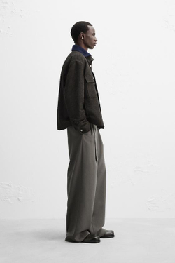 ZARA X NANUSHKA ТОНКАЯ КУРТКА С КАРМАНАМИ, ТЕМНО-КОРИЧНЕВЫЙ