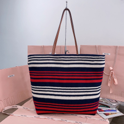 Miu Miu Woven Fabric Tote Bag