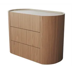 Комод Lagom 3 ящика ширина 100 см (натуральный дуб, молочный)