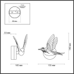 4341/3WL HIGHTECH ODL22 429 белый гипс Настенный светильник (ЛЕВ.) IP20 LED 3W 122Лм 3000K COLOMBELLA