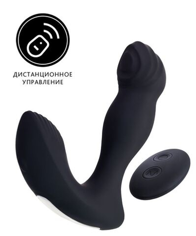 Черный вибростимулятор простаты Mounto с пультом ДУ - 12,5 см. (Цвет: черный)