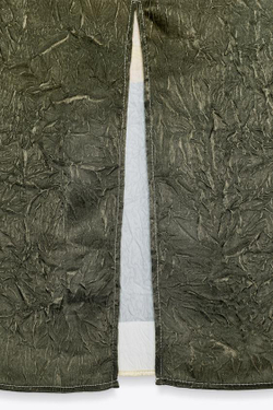 ZARA ЮБКА МИДИ С ПРИНТОМ И ЖАТЫМ ЭФФЕКТОМ, ЗЕЛЕНЫЙ/ЭКРЮ