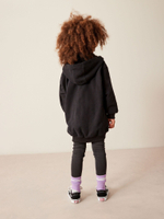 Толстовка удлиненная на молнии с капюшоном для девочки Next A90-820, Черный