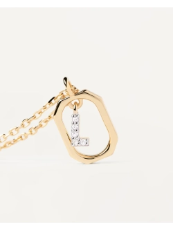 Колье Мини-Буква l серебро 925 пробы покрытое золотом