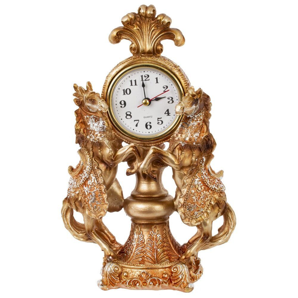 GAEM Фигурка декоративная "Лошади" с часами, L14,5 W9 H23 см