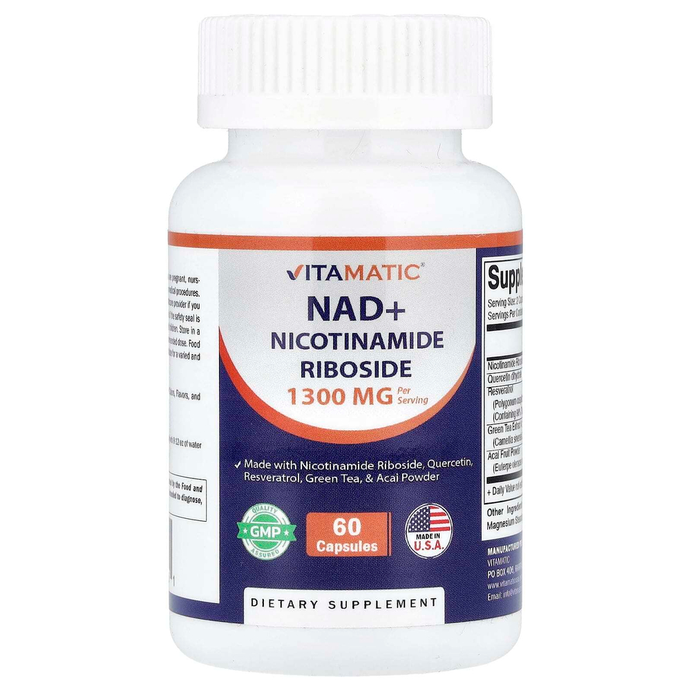 Vitamatic, NAD+, 60 капсул