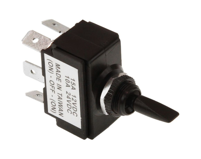Тумблер трехпозиционный (ON)-OFF-(ON) 12 В/15А 6P