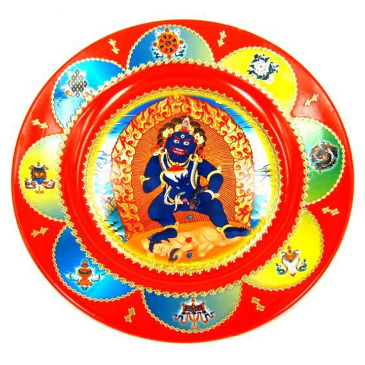 Тарелка декоративная Махакала, керамика, 20 см.